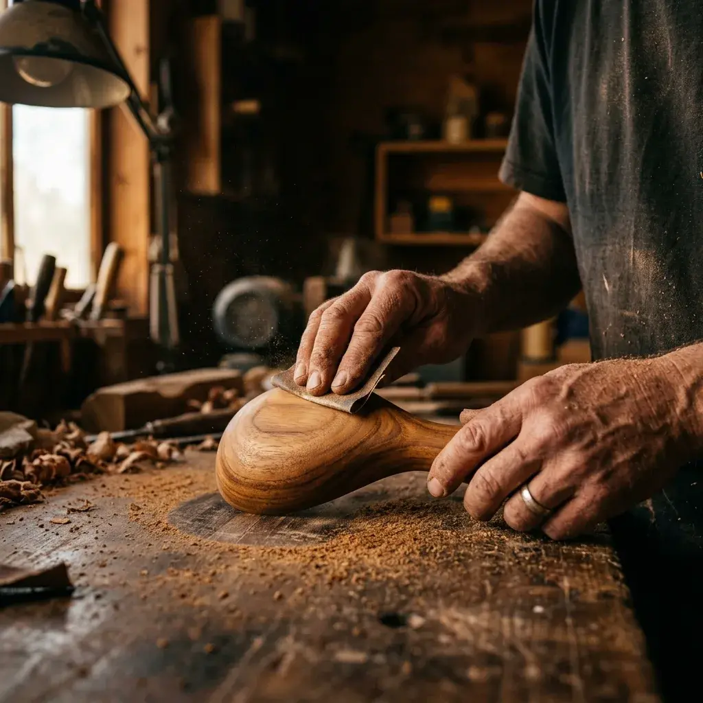 Artisan handcrafting Garnus wood product