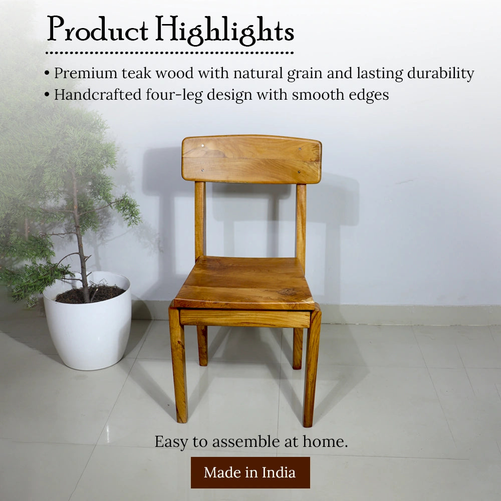Wooden chair with product highlights on a white background