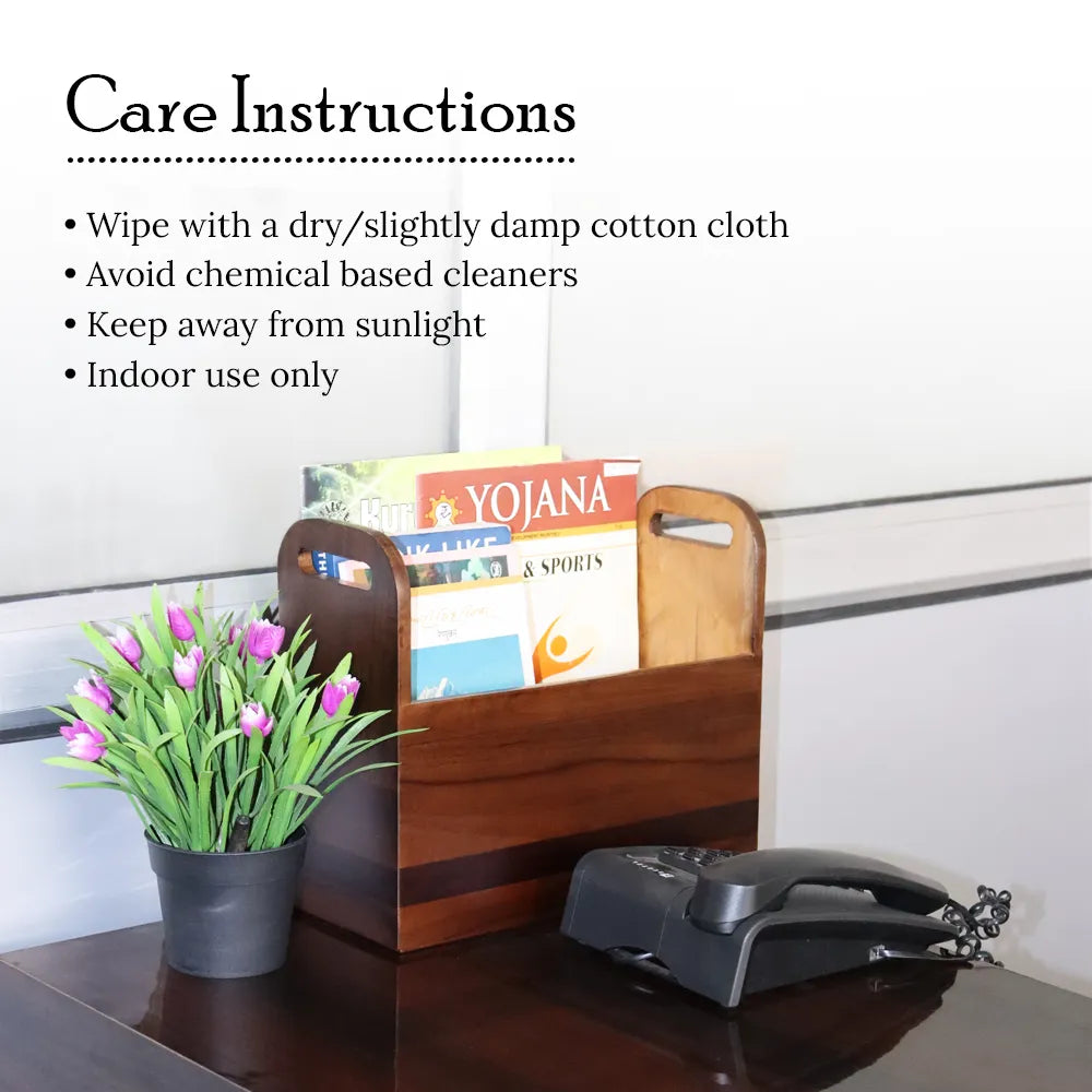 Wooden Magazine Holder Rack
