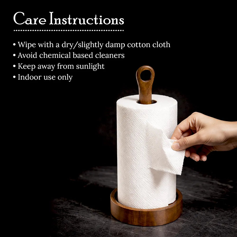 Wooden Paper Towel Holder Stand