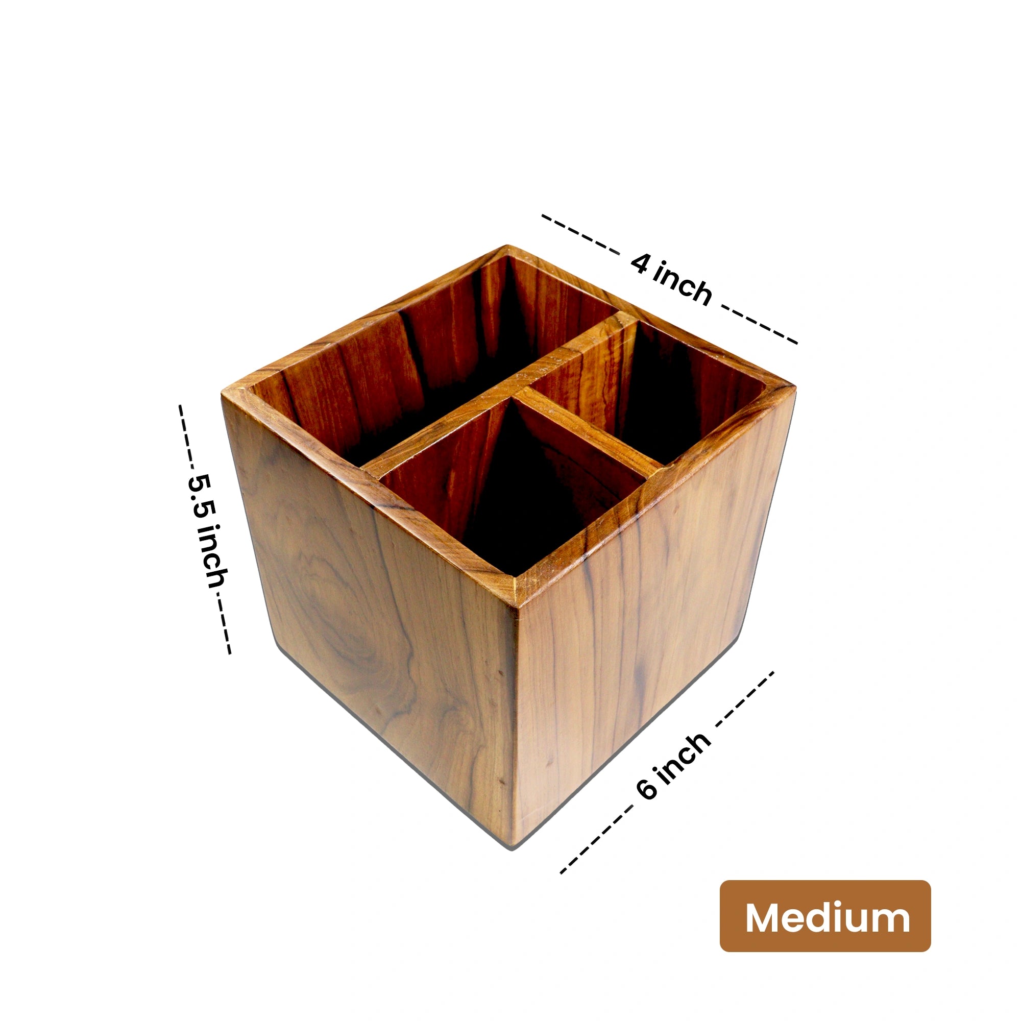 Teak Wood Desk Organizer
