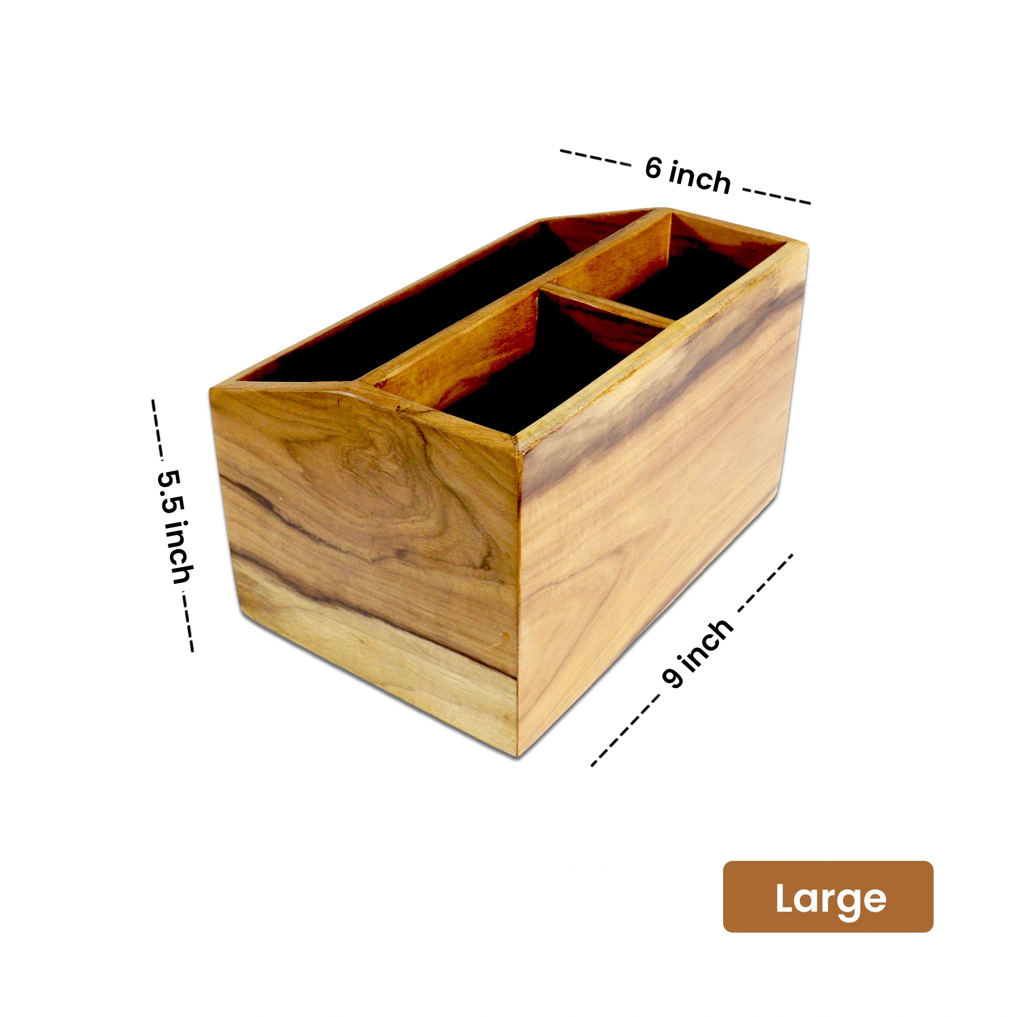 Teak Wood Desk Organizer
