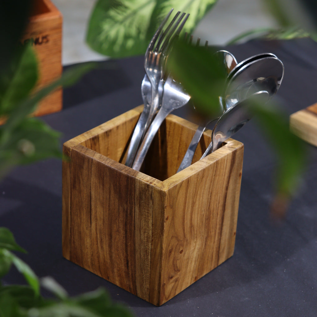 Teak Wood Desk Organizer