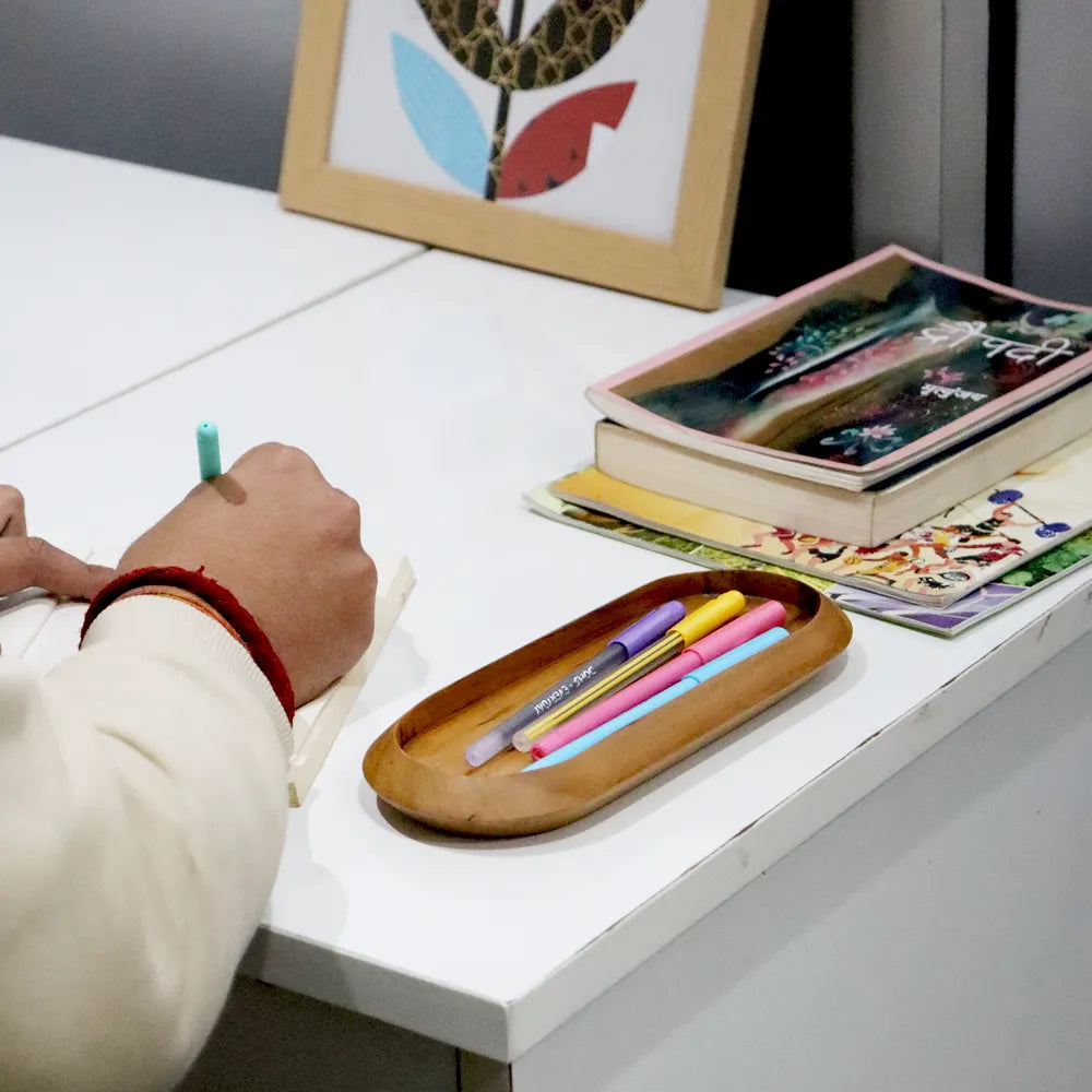 Wooden Desk Organiser Tray