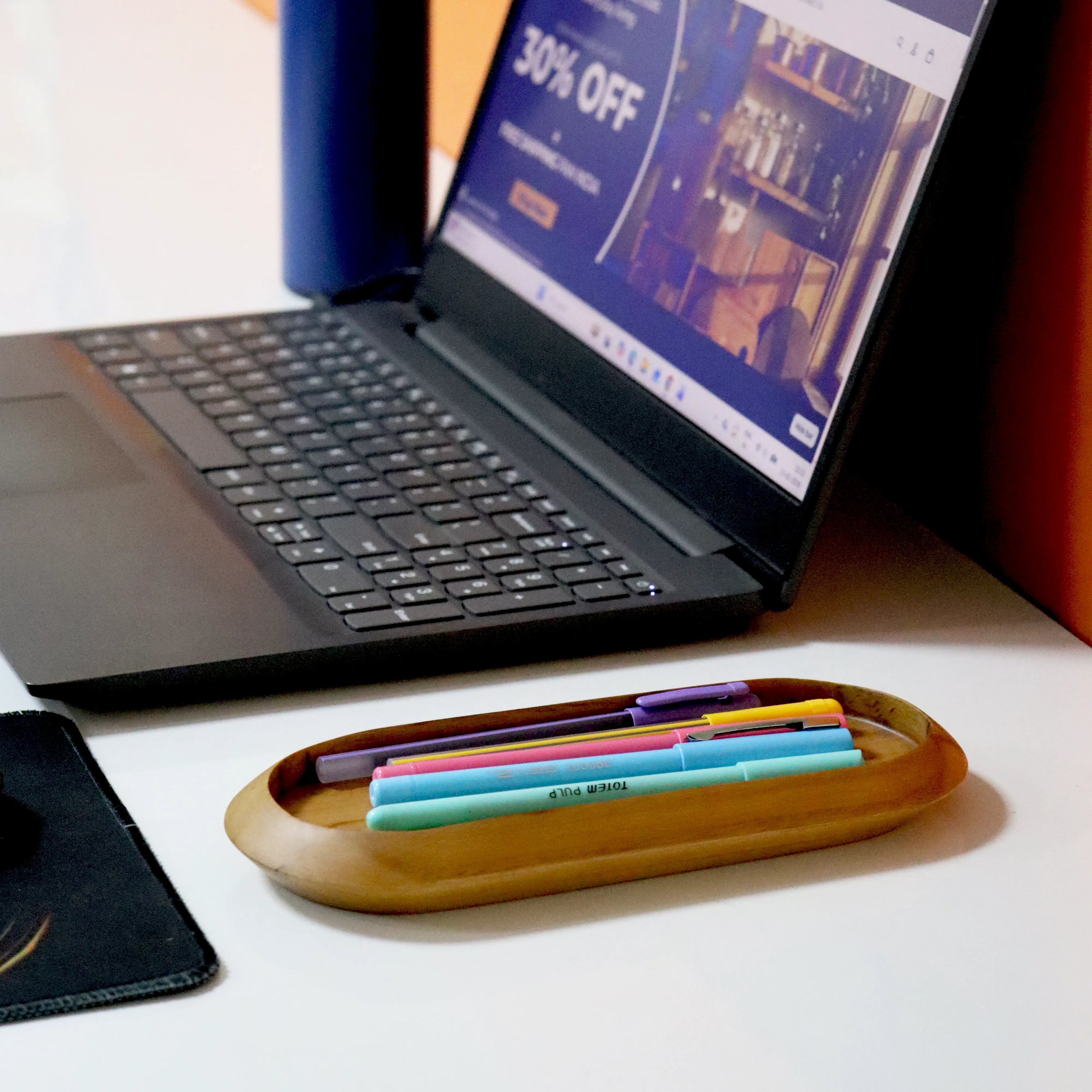 Wooden Desk Organiser Tray