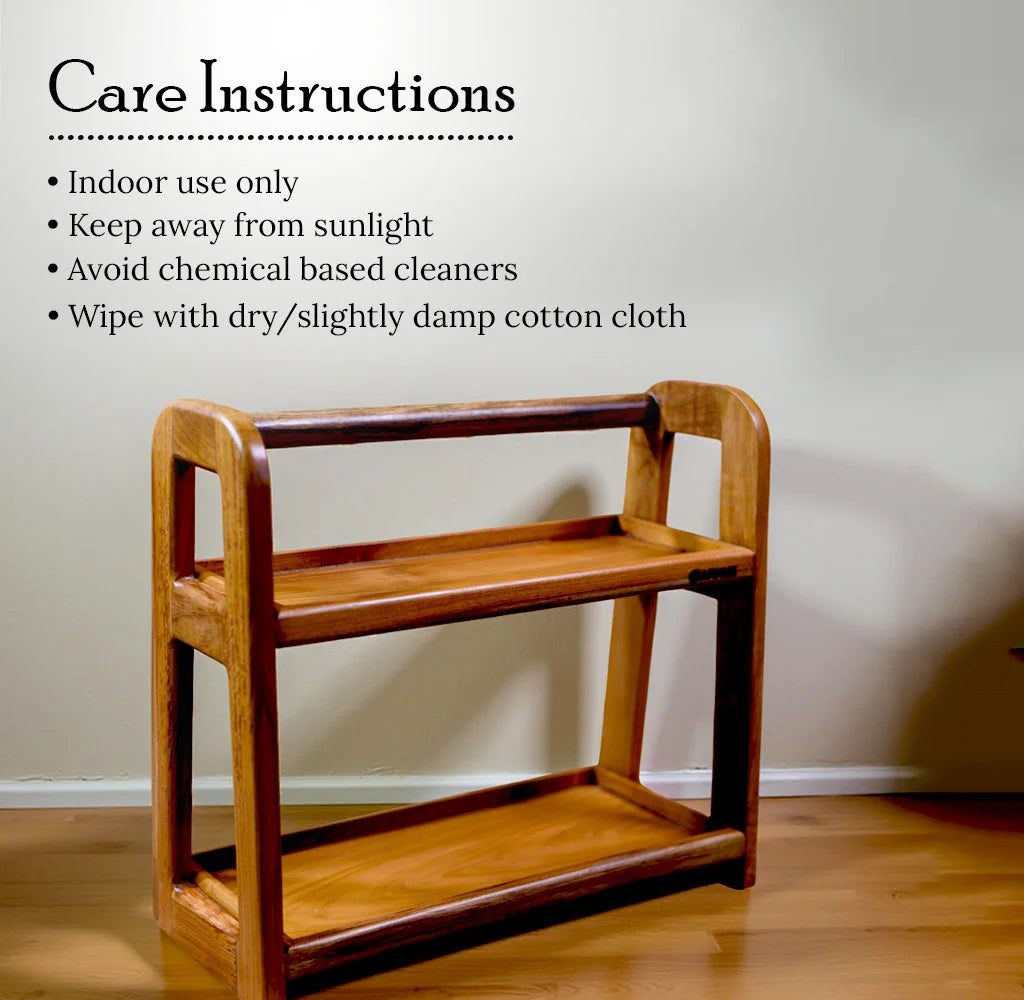 Modern Teak Wood Shelf Organizer