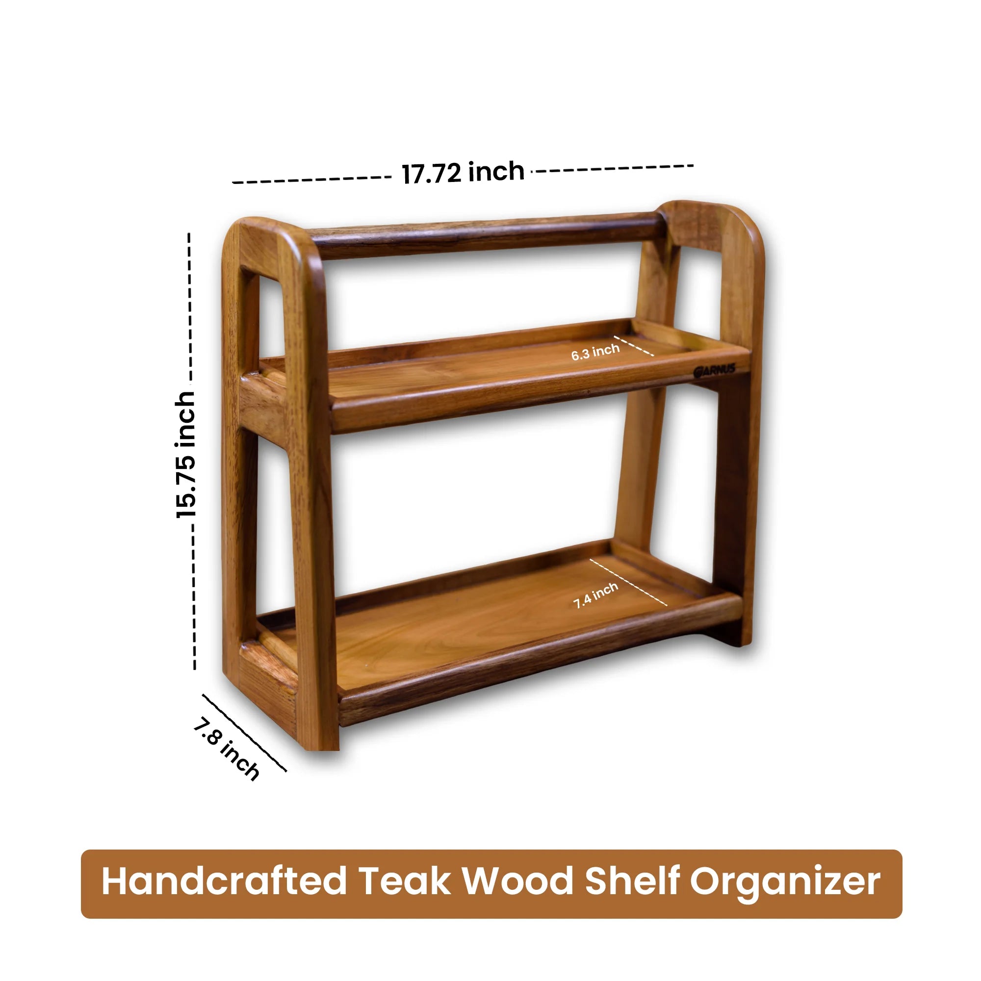 Modern Teak Wood Shelf Organizer