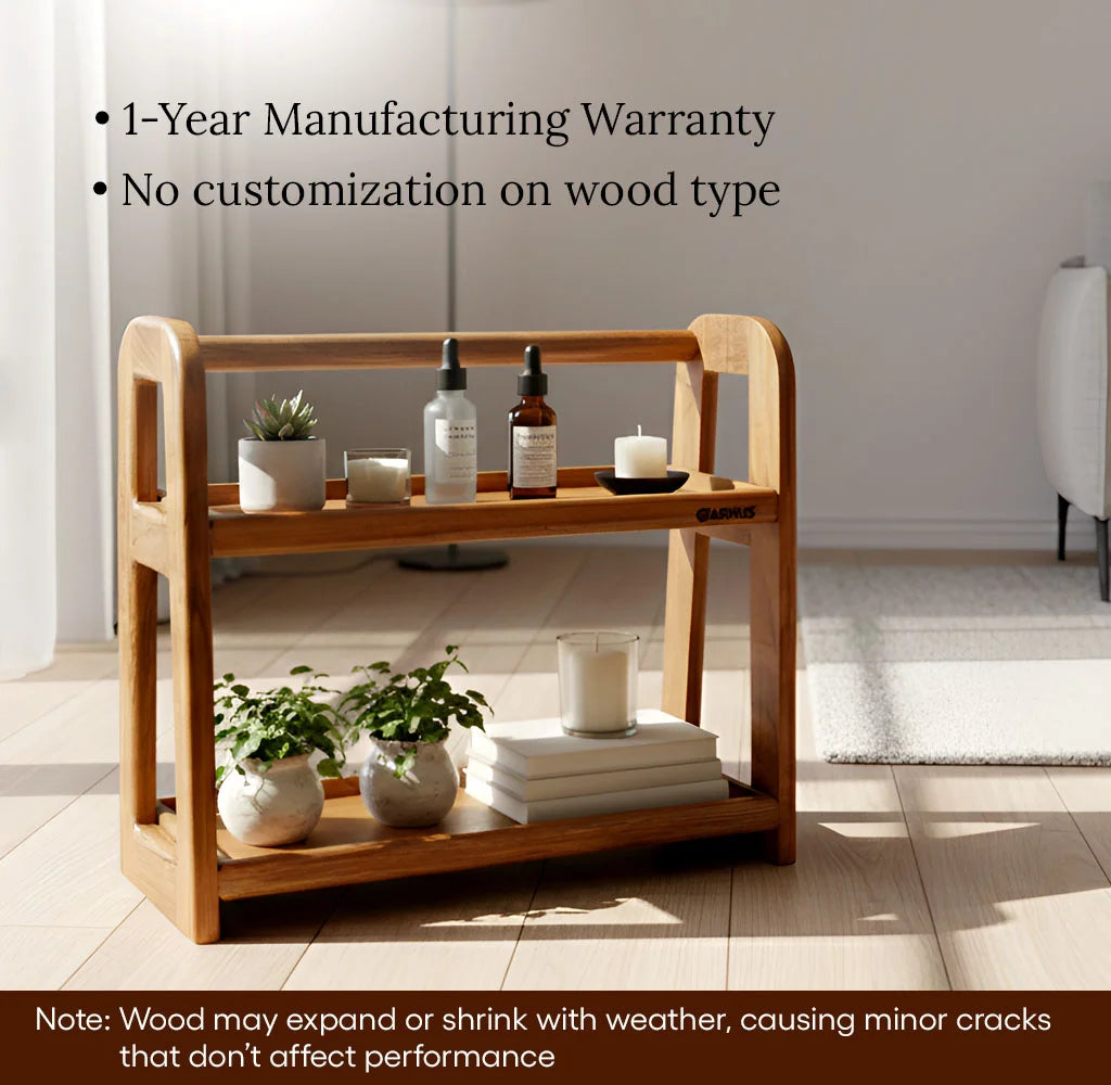 Modern Teak Wood Shelf Organizer