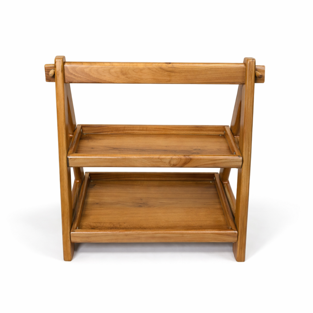 Multi-Purpose Teak Wood Shelf Organizer
