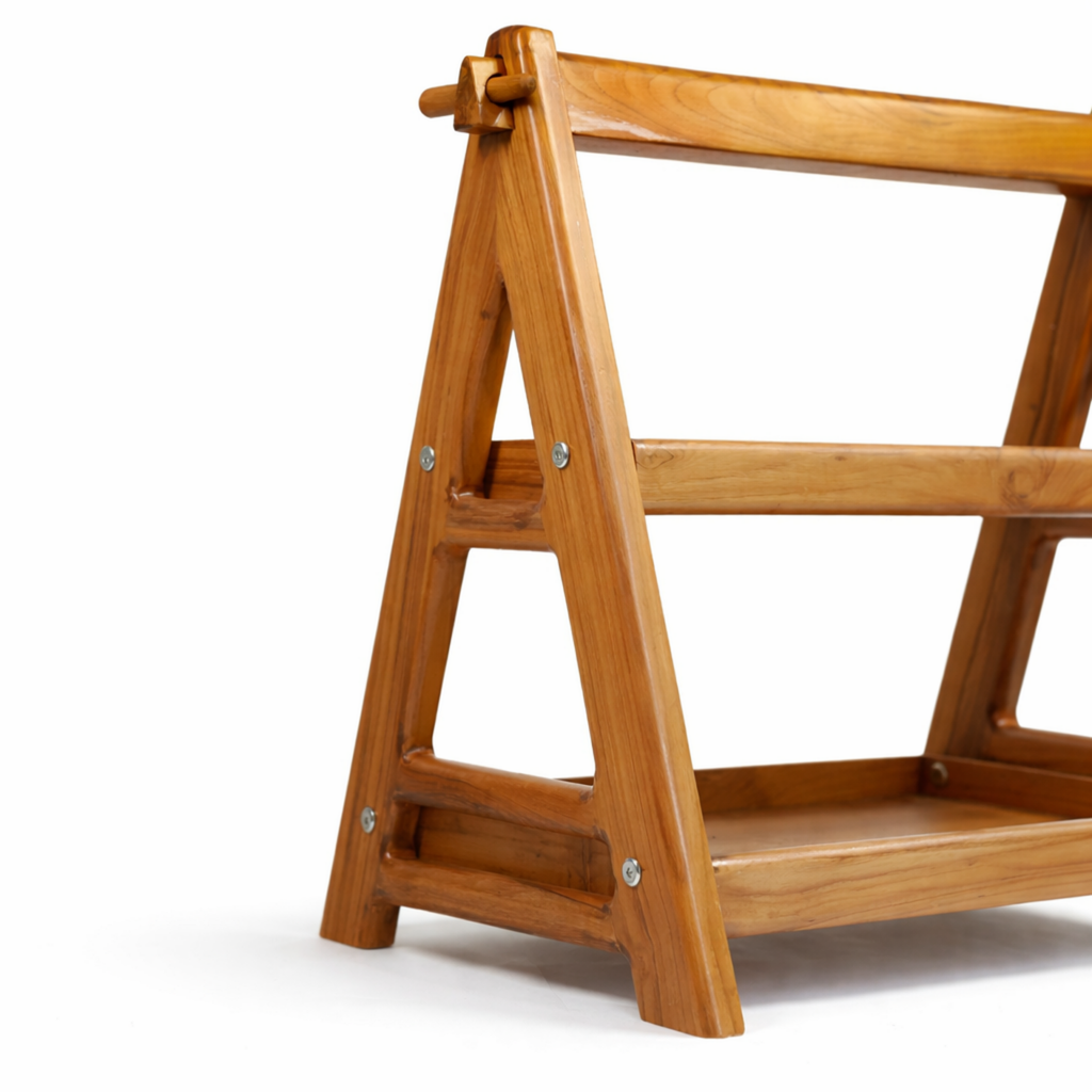 Multi-Purpose Teak Wood Shelf Organizer