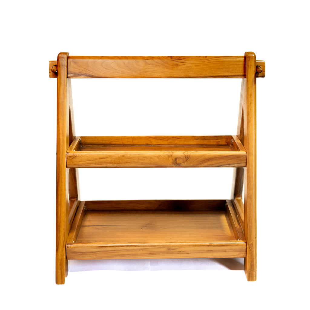 Multi-Purpose Teak Wood Shelf Organizer