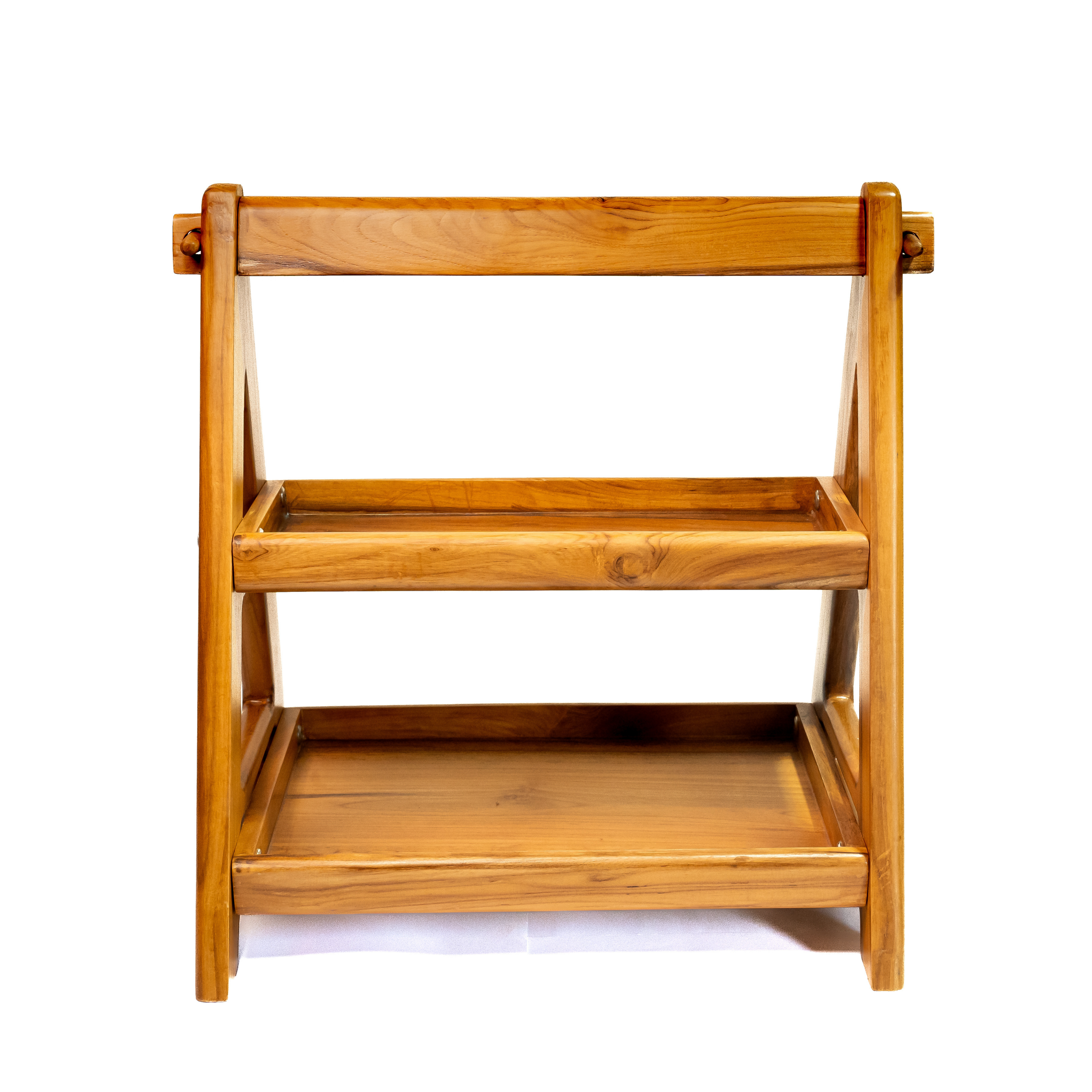 Multi-Purpose Teak Wood Shelf Organizer