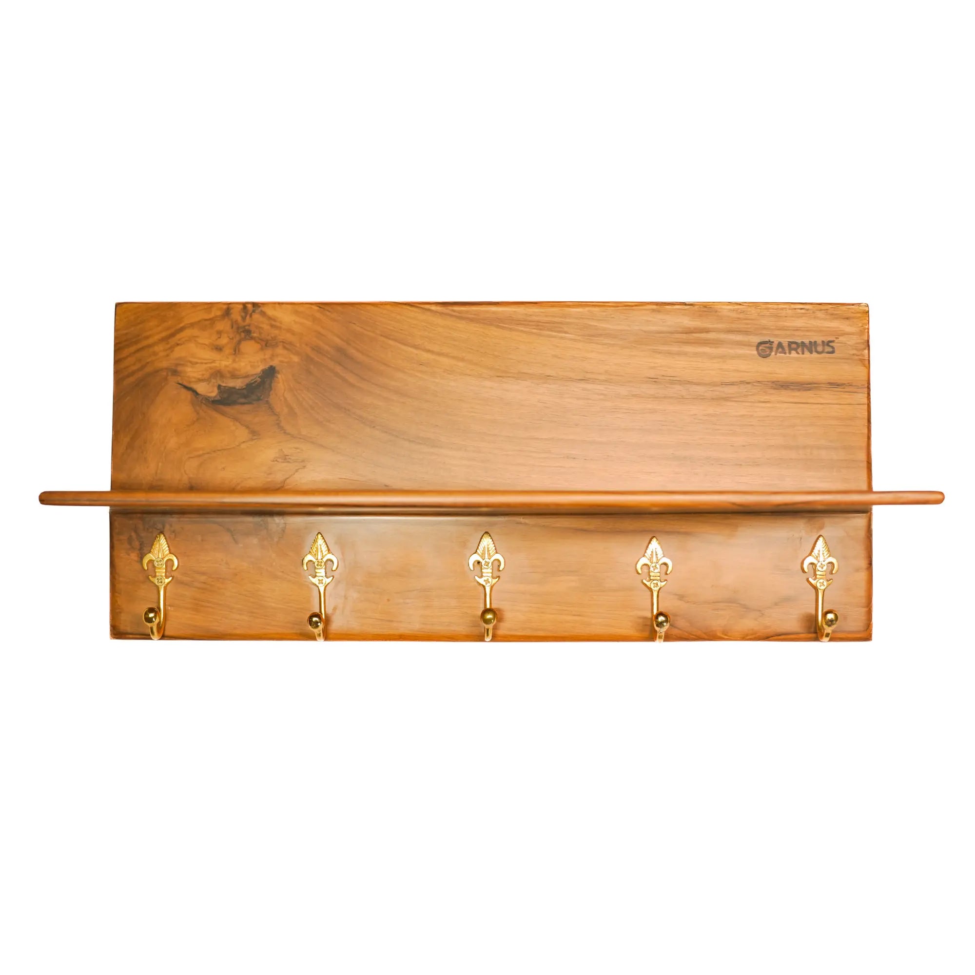 Multi-Purpose Wooden Wall Organizer with Hooks