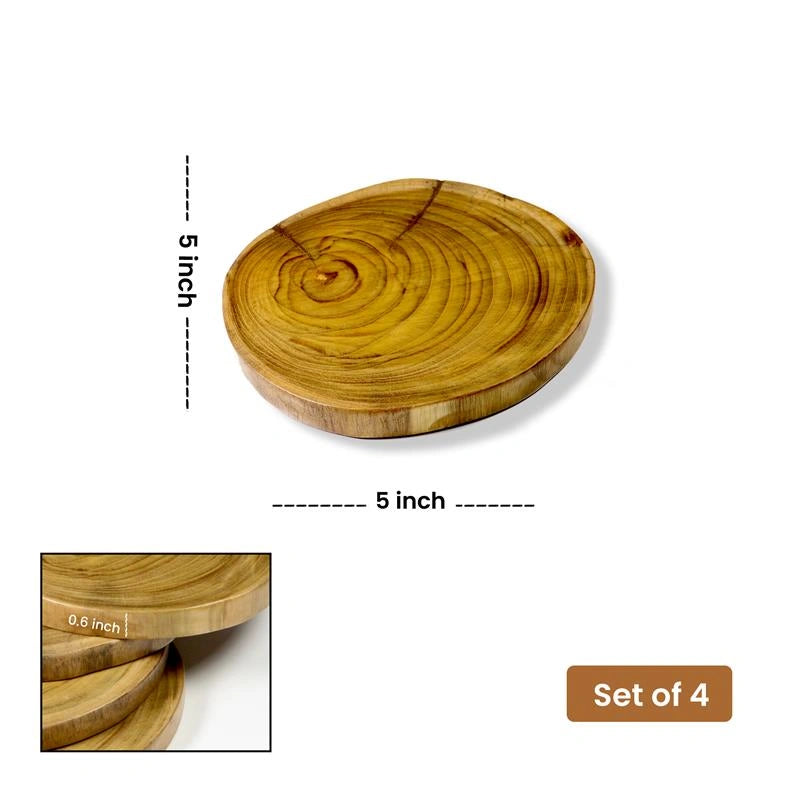 Natural Teak Wood Tea Coaster