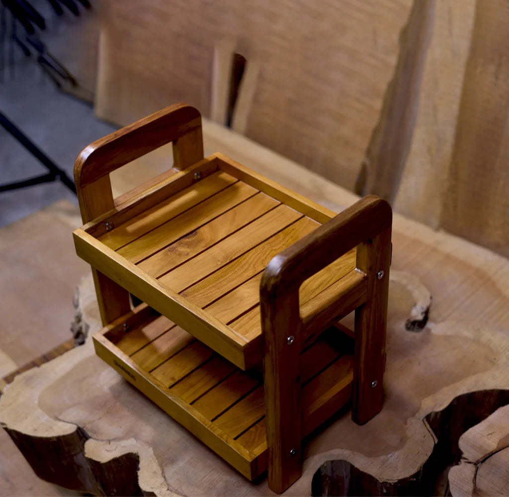 Premium Teak Wood Shelf Organizer