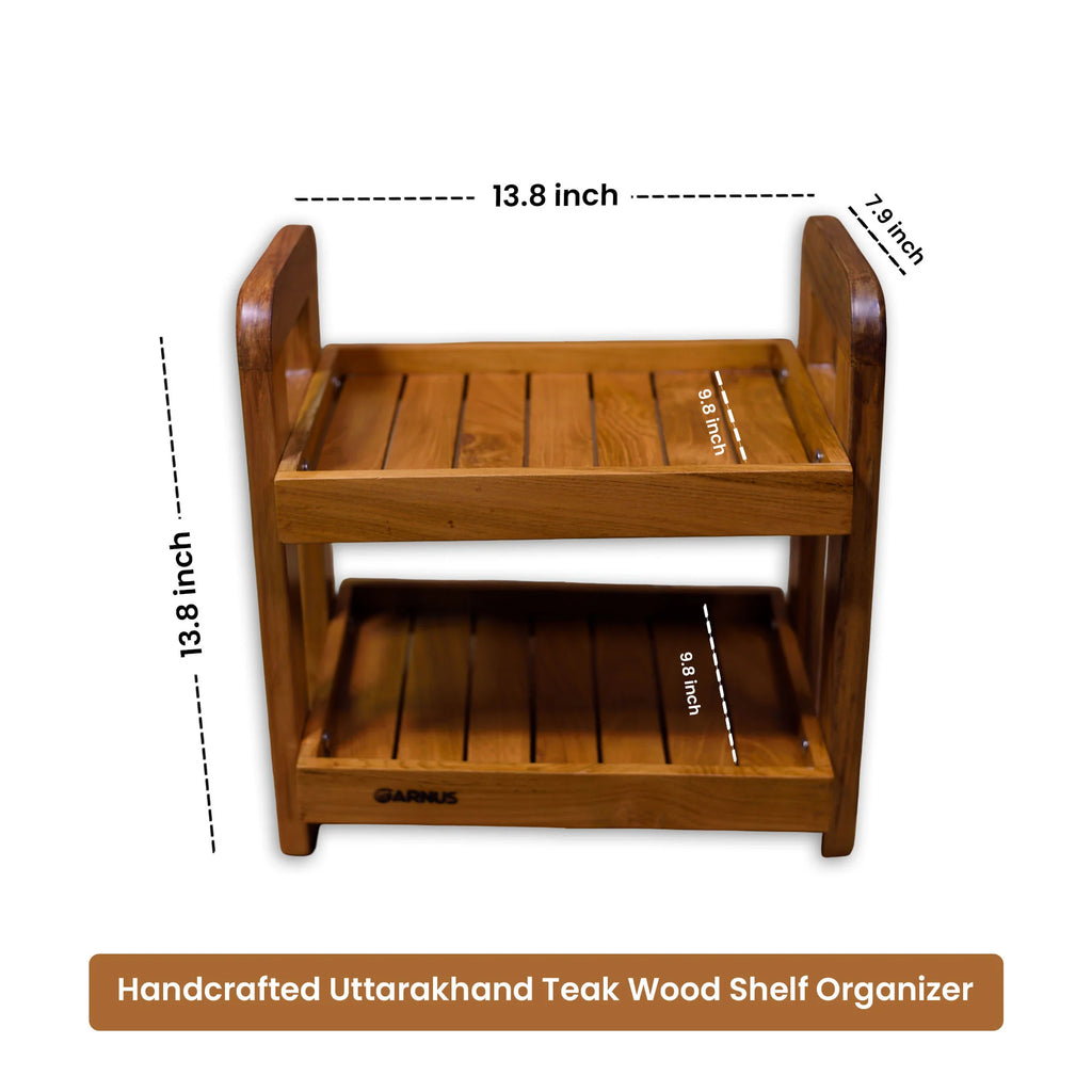 Premium Teak Wood Shelf Organizer