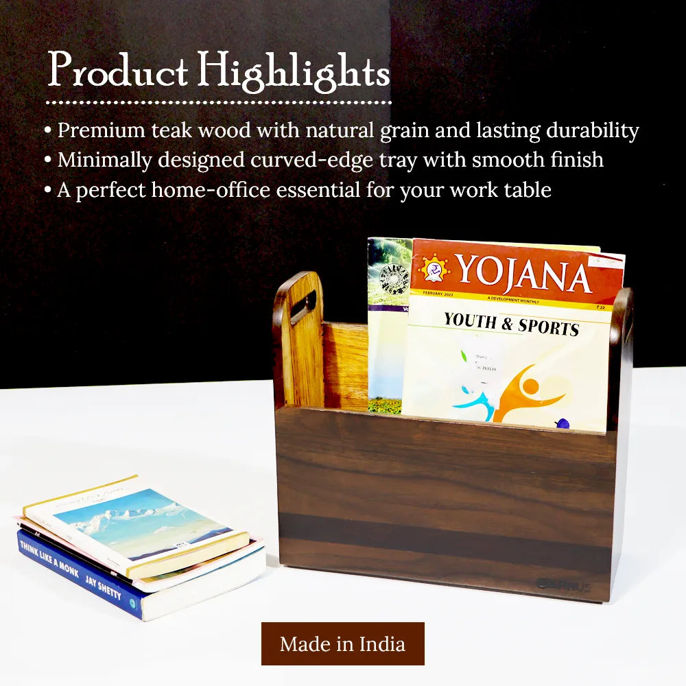 Wooden Magazine Holder Rack
