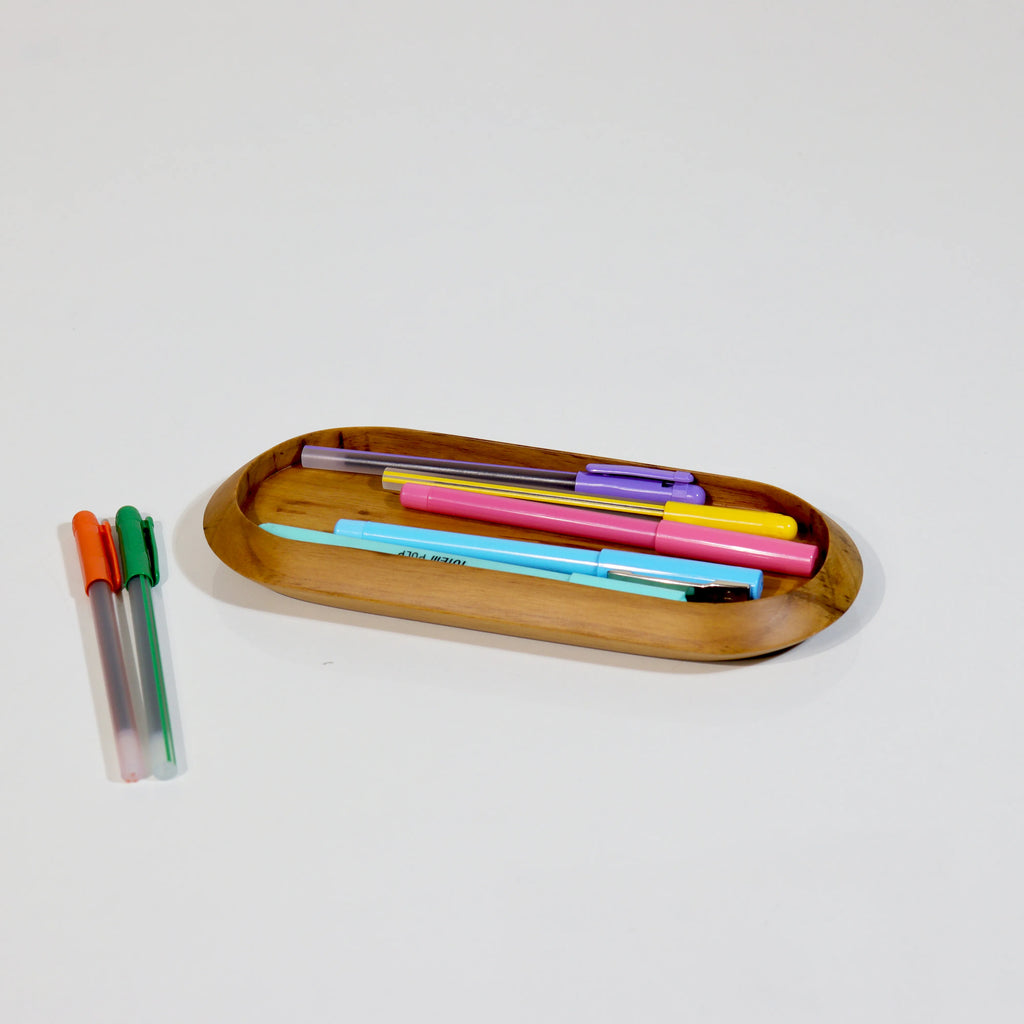 Wooden Desk Organiser Tray