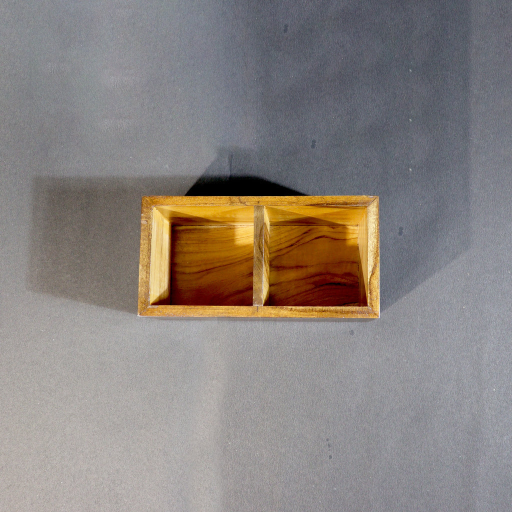 Wooden Dual Compartment Desk Organiser