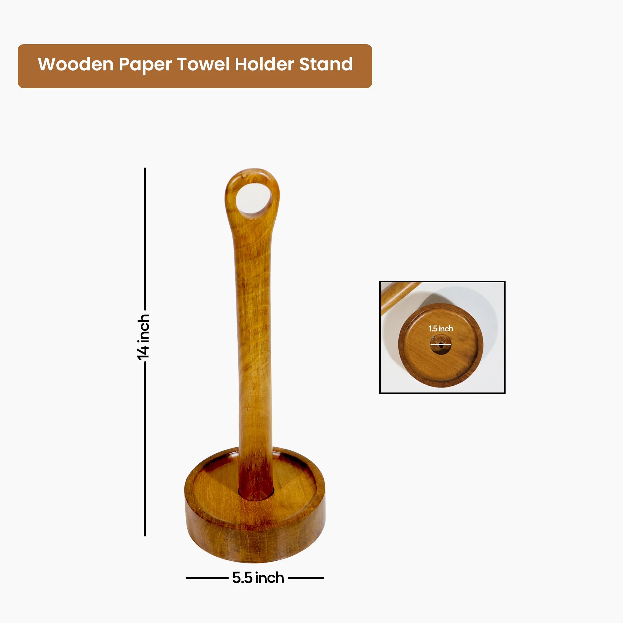 Wooden Paper Towel Holder Stand