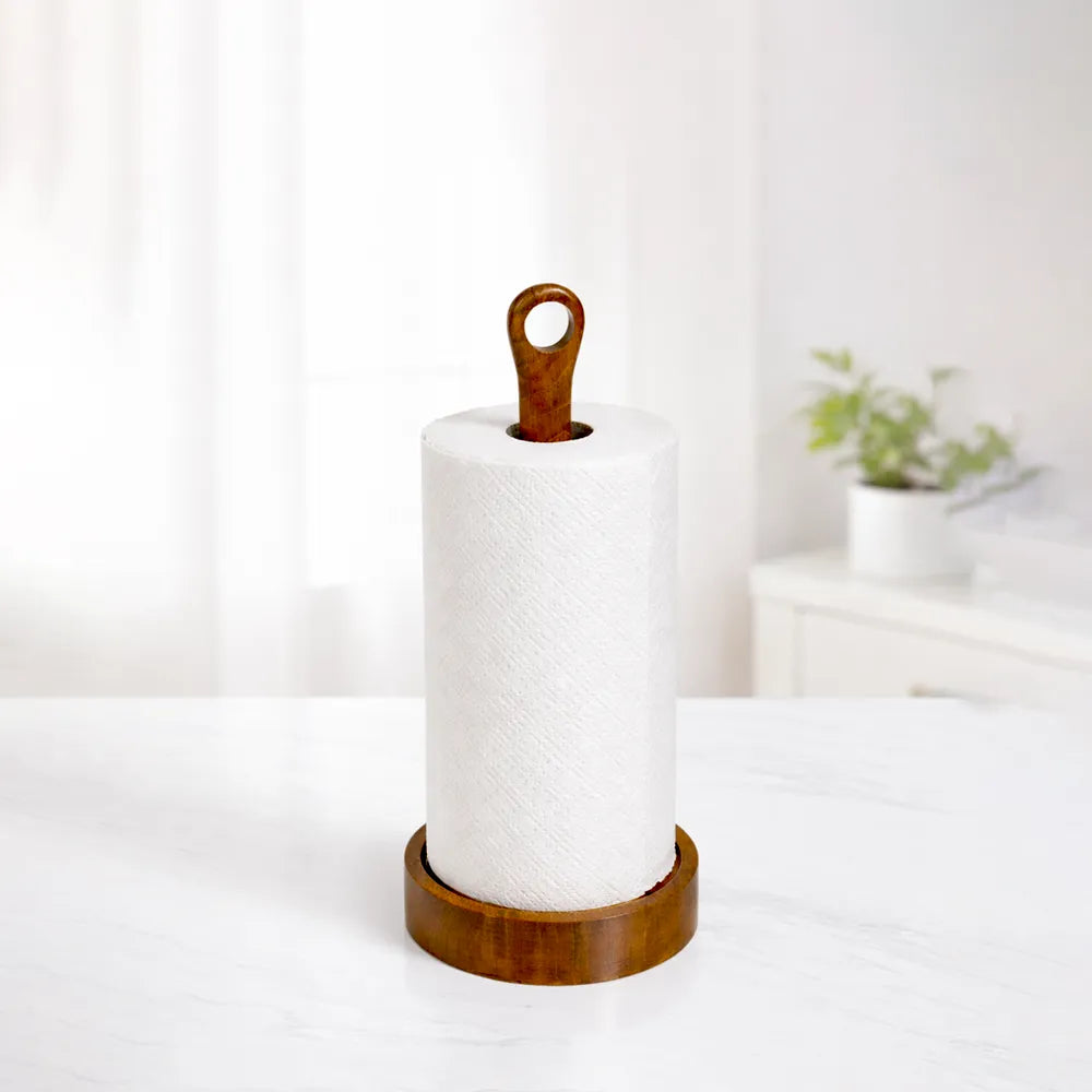 Wooden Paper Towel Holder Stand