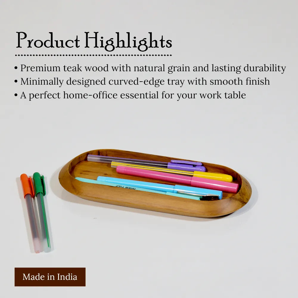 Wooden Desk Organiser Tray