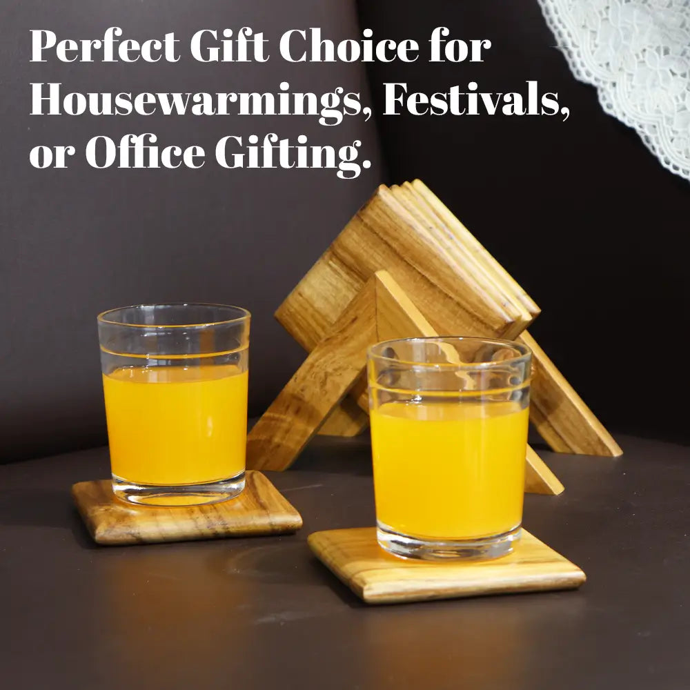 Square Teak Wood Coaster