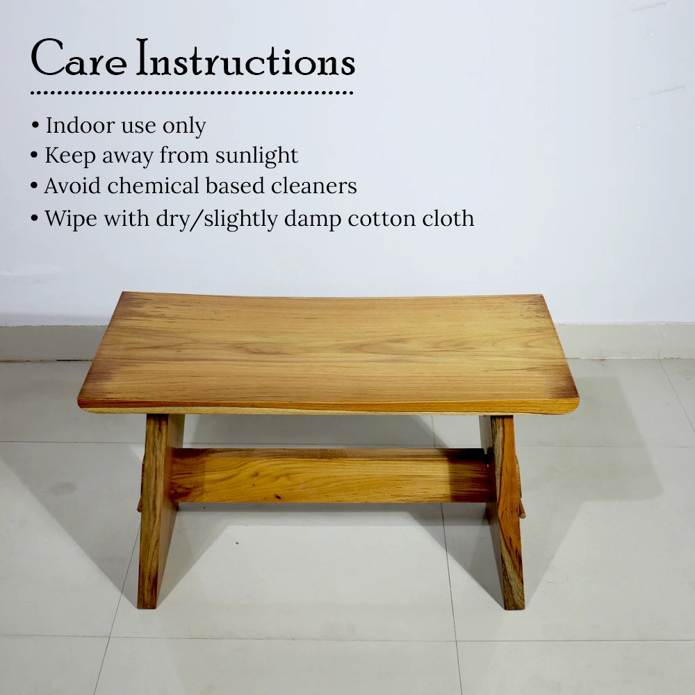 Taal Wooden Solid Bench - Medium