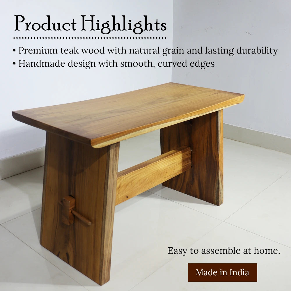 Taal Wooden Solid Bench - Medium