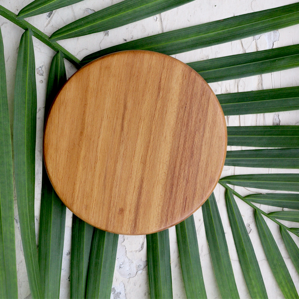 Round Teak Wood Tea Coaster