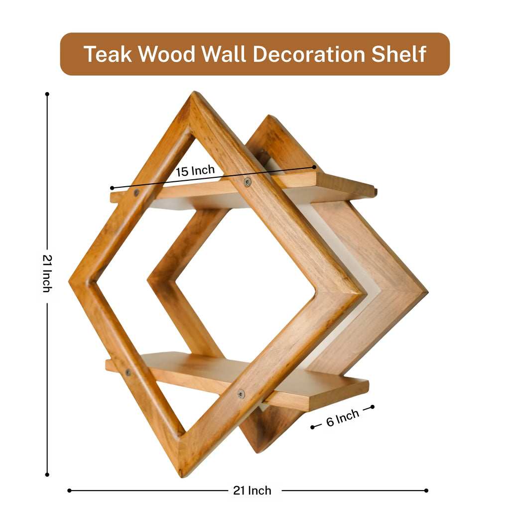 Teak Wood Wall Decoration Shelf