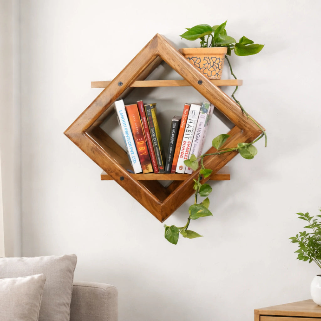 Teak Wood Wall Decoration Shelf