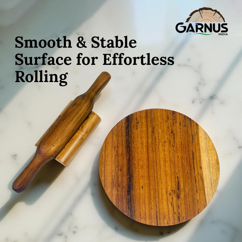 Teak Wood Chakla & Belan with stand