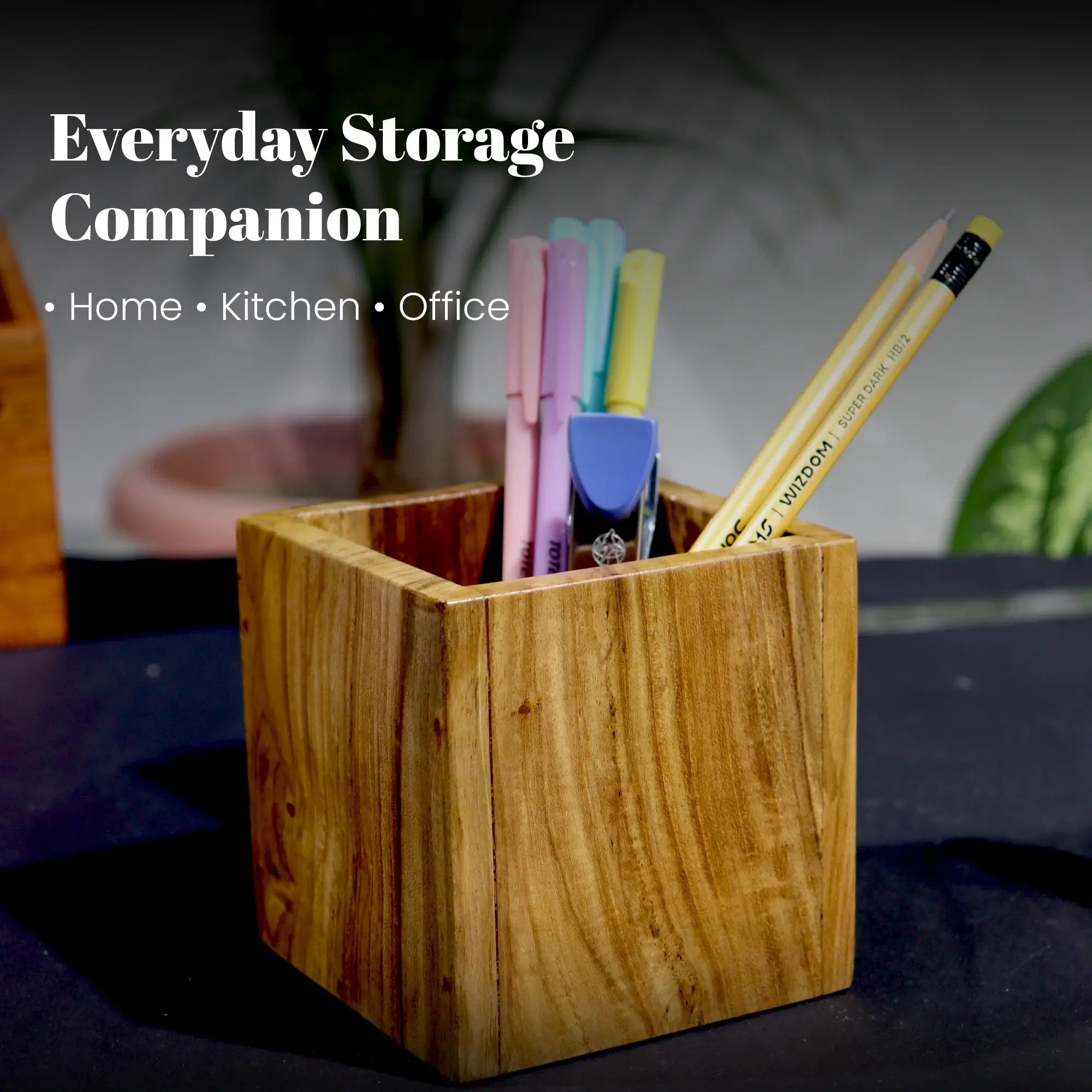 Teak Wood Desk Organizer