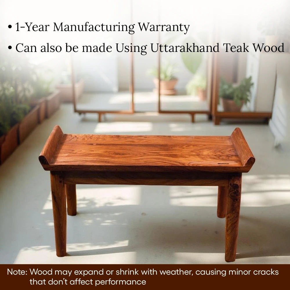 Uttarakhand Sheesham Wood Bench | 2-Seater