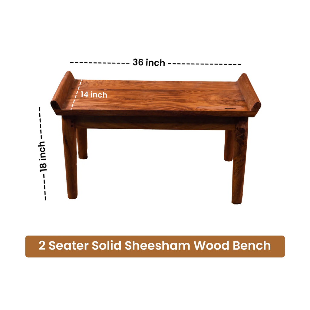 Uttarakhand Sheesham Wood Bench | 2-Seater
