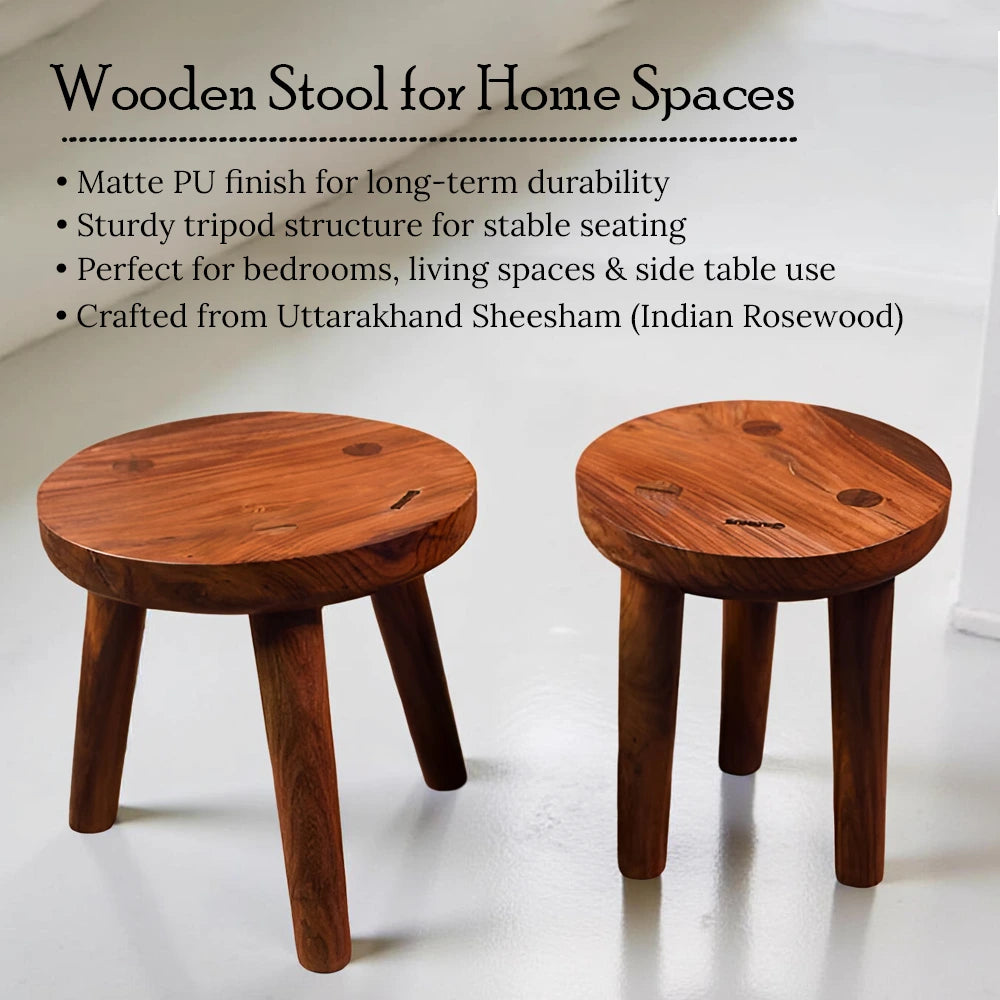 Uttarakhand Sheesham Wood Stool