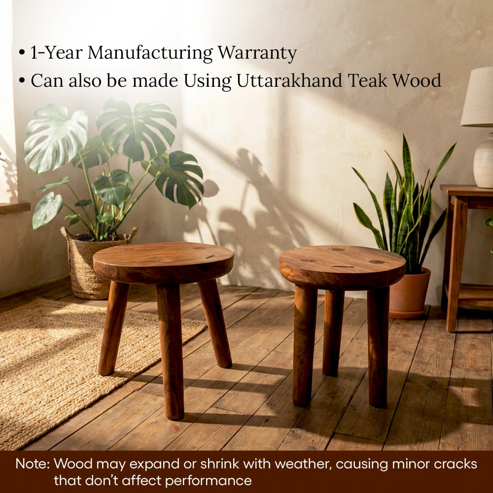 Uttarakhand Sheesham Wood Stool