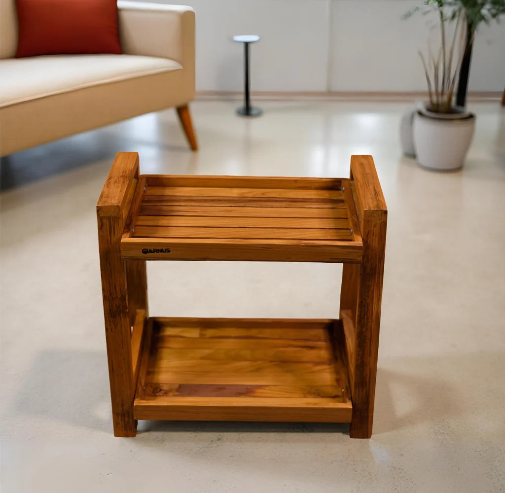 Versatile Teak Wood Shelf Organizer