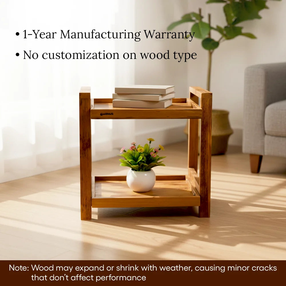 Versatile Teak Wood Shelf Organizer