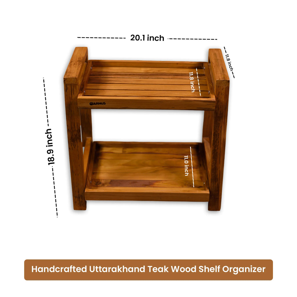 Versatile Teak Wood Shelf Organizer