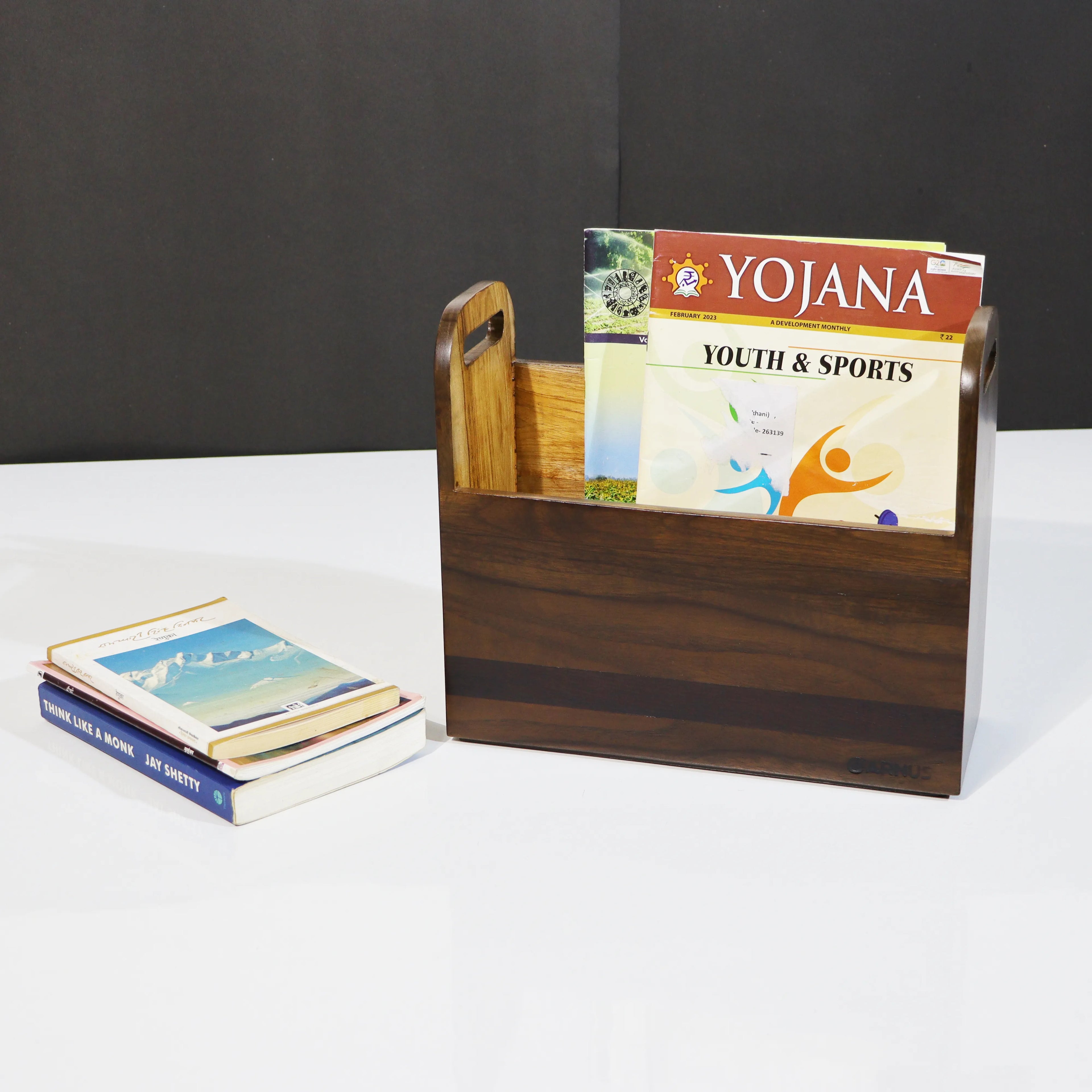 Wooden Magazine Holder Rack