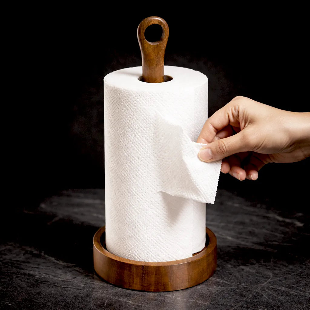Wooden Paper Towel Holder Stand